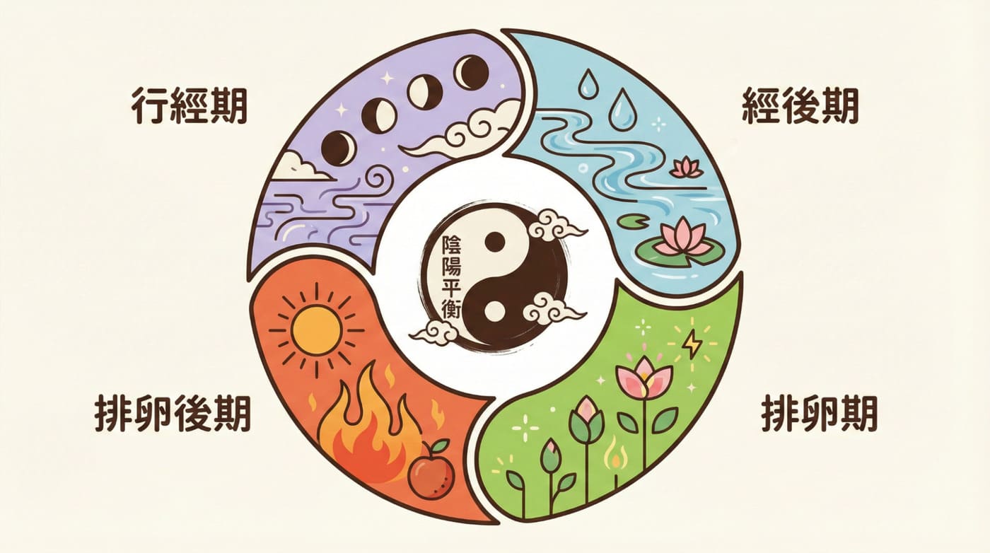 中醫月經週期療法，濾泡期、排卵期、黃體期調理重點