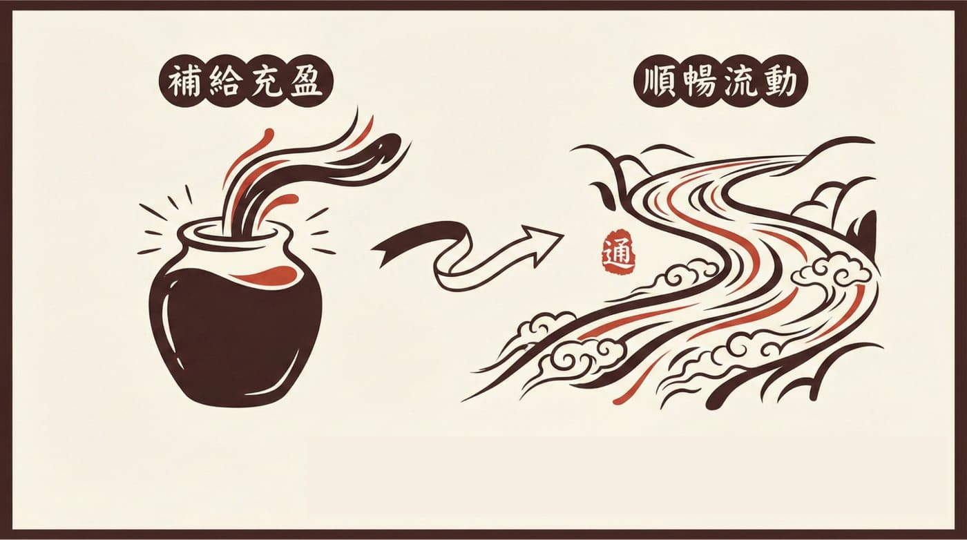 當歸補血與活血雙向調節機制